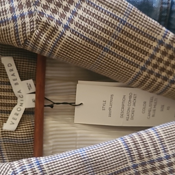 Veronica Beard Blue and Tan Plaid Jacket - Picture 5 of 8